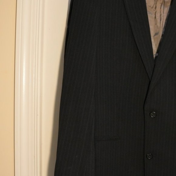 Hugo Boss Men's Single Breasted 3 Button Pinstripe Blazer Jacket Size XL Black - Picture 5 of 8